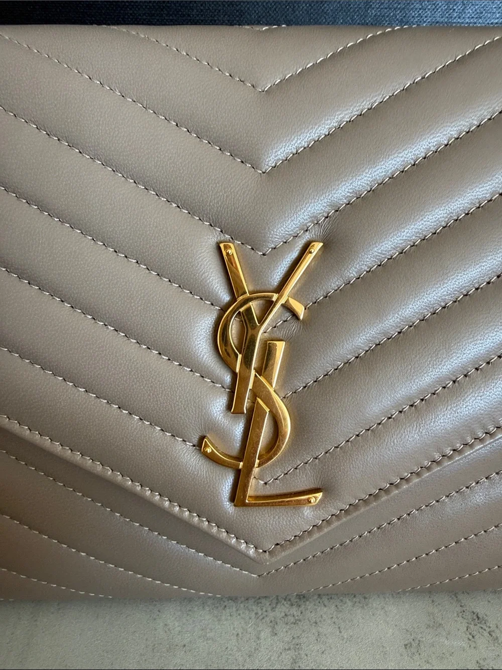 Saint Laurent YSL Monogram Quilted Leather Envelope Wallet – Brand New